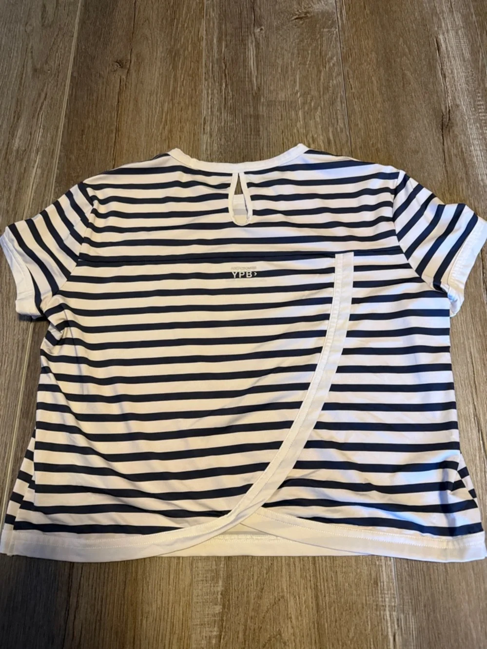 abercrombie kids Light Blue and White Striped Tee